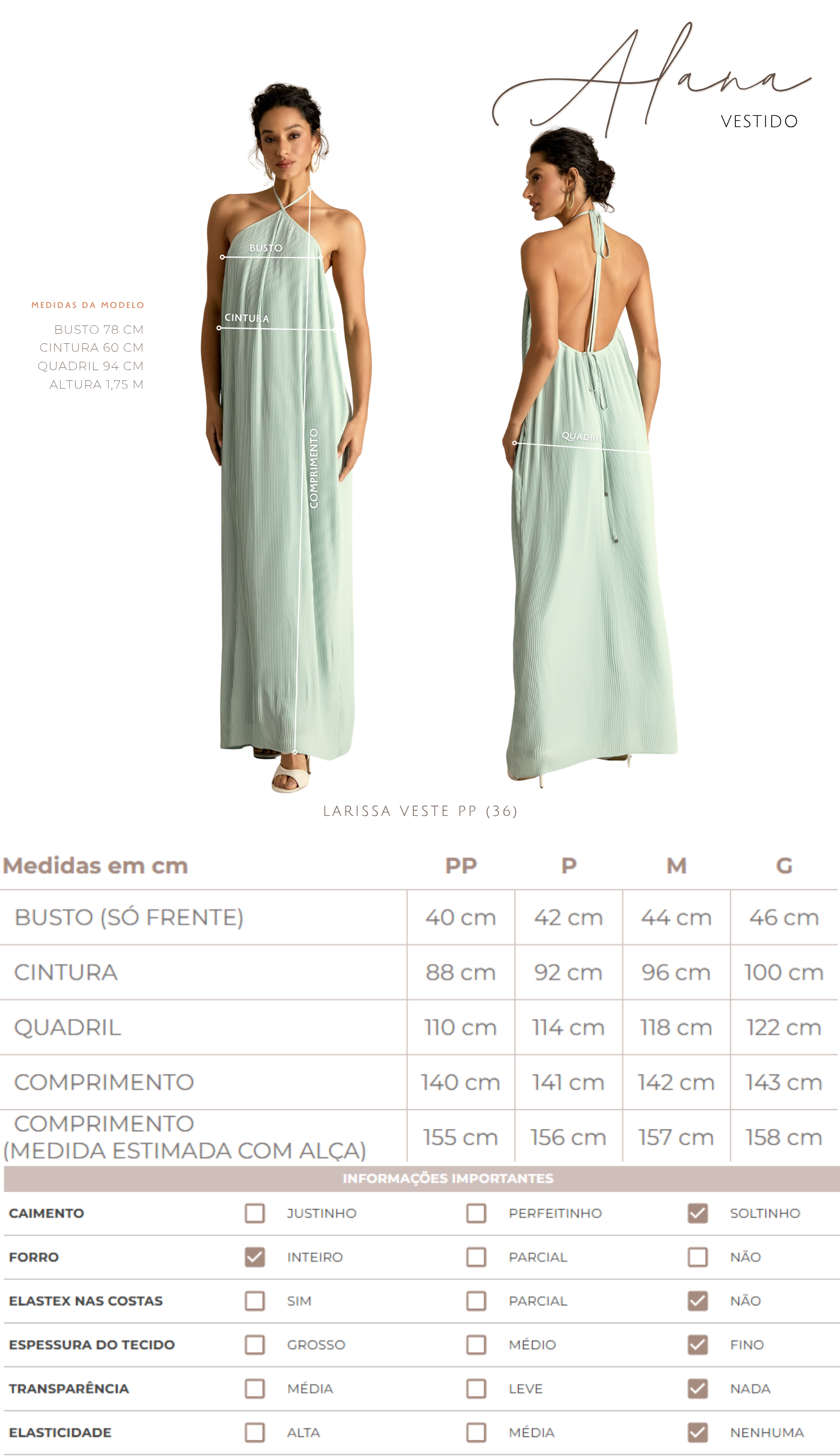 Vestido Festa Longo Plissado Crepe Alana | Laguna