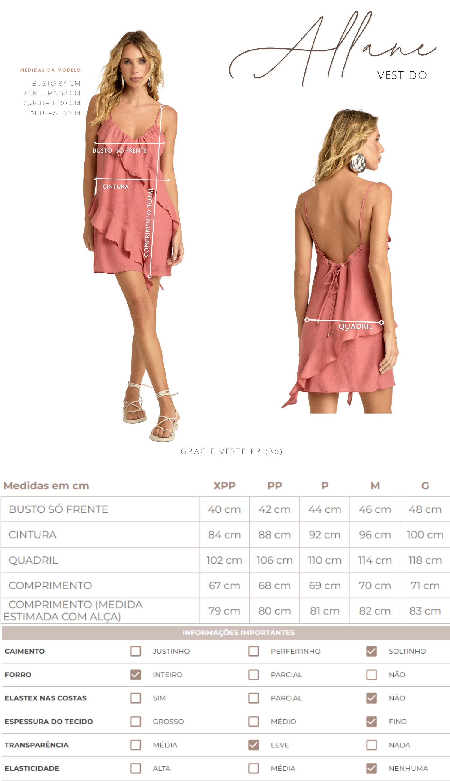 Vestido Curto Poliviscose Allane | Laguna