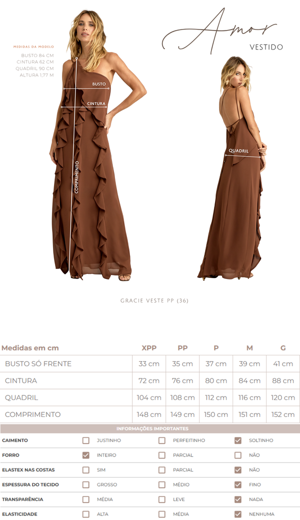 Vestido Festa Longo Crepe Amor | Laguna
