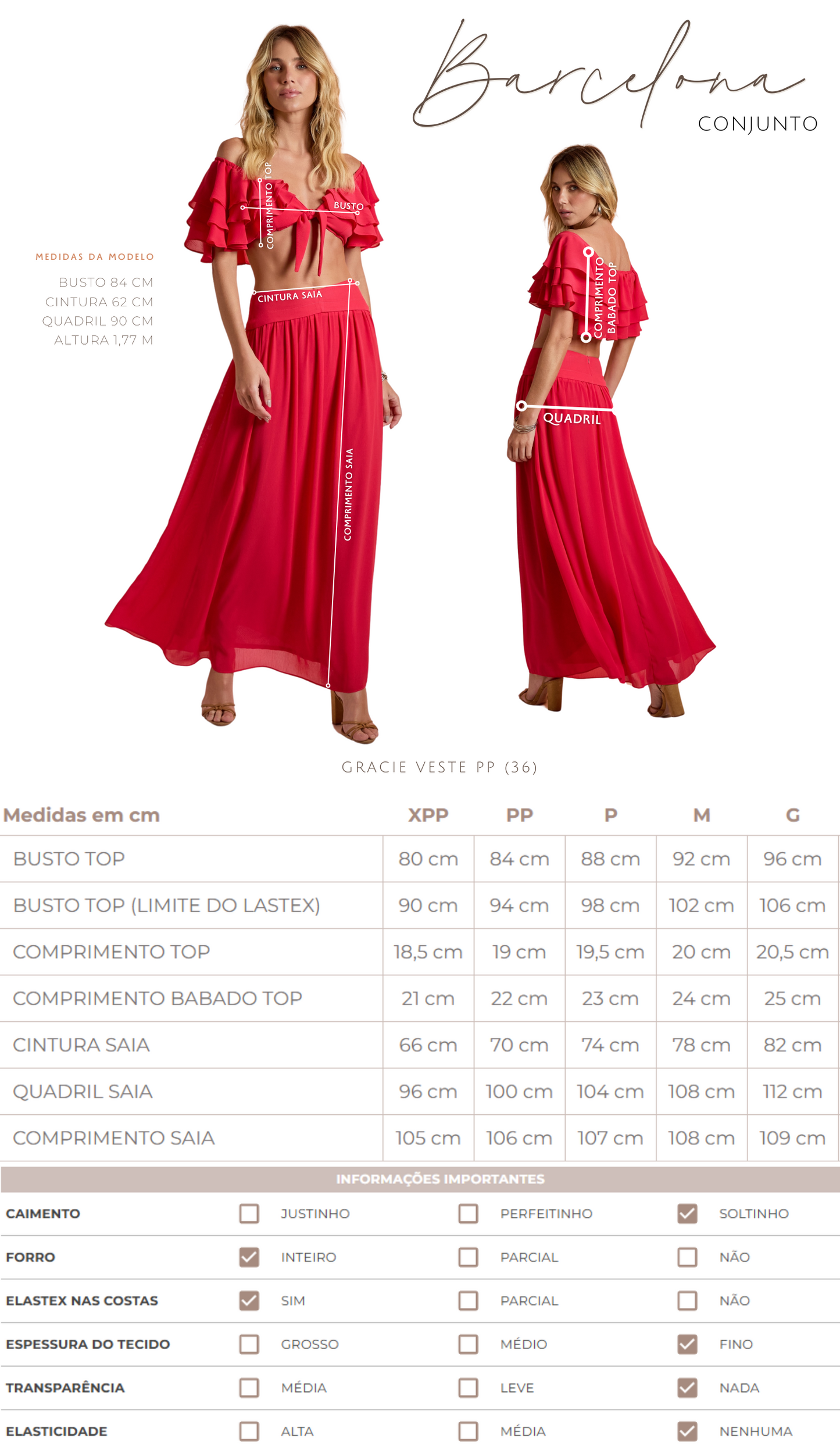Conjunto Barcelona Cereja