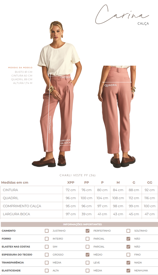 Calça Carrot Alfaiataria Carina | Laguna
