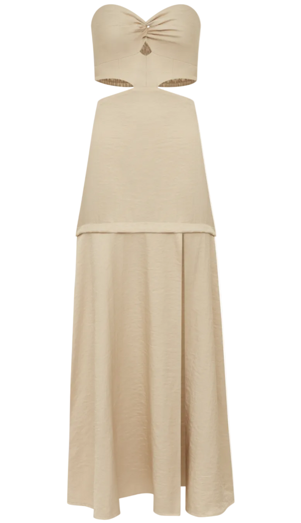 Vestido Longo Alfaiataria Acetinada Cassiana Azul | Laguna