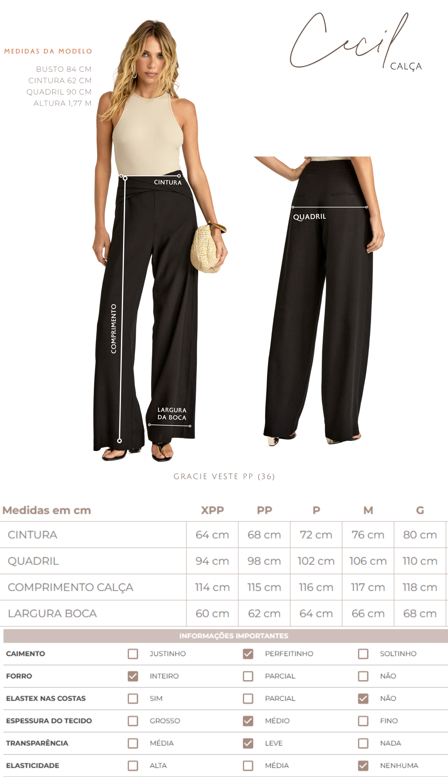 Calça Pantalona Alfaiataria Cecil | Laguna