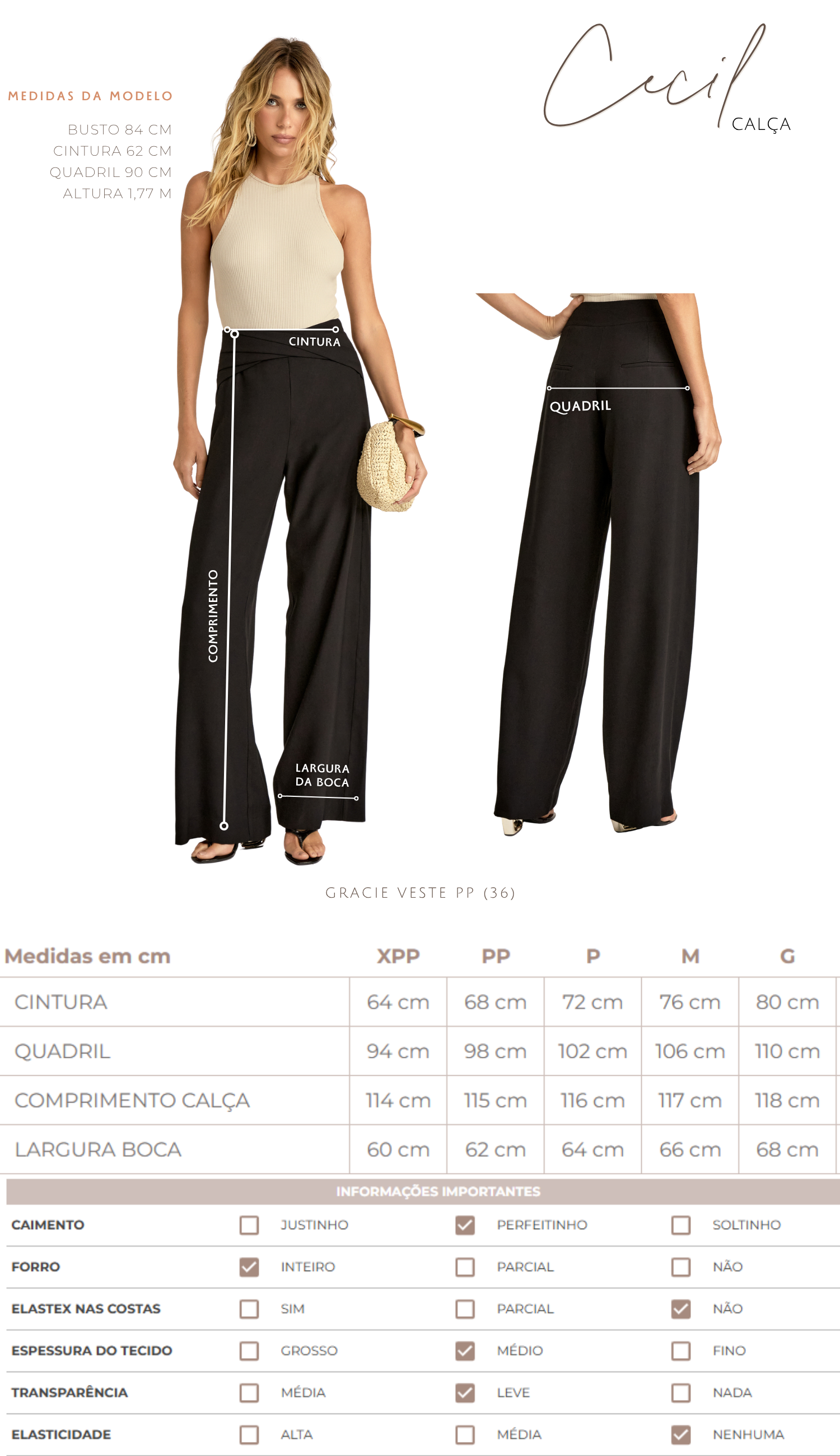 Calça Pantalona Alfaiataria Cecil | Laguna