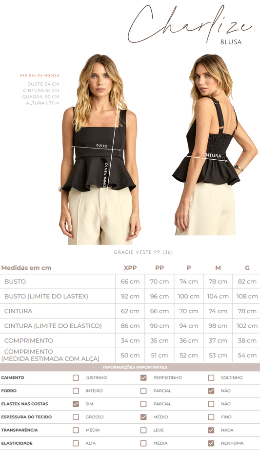 Blusa Peplum Alfaiataria Charlize | Laguna