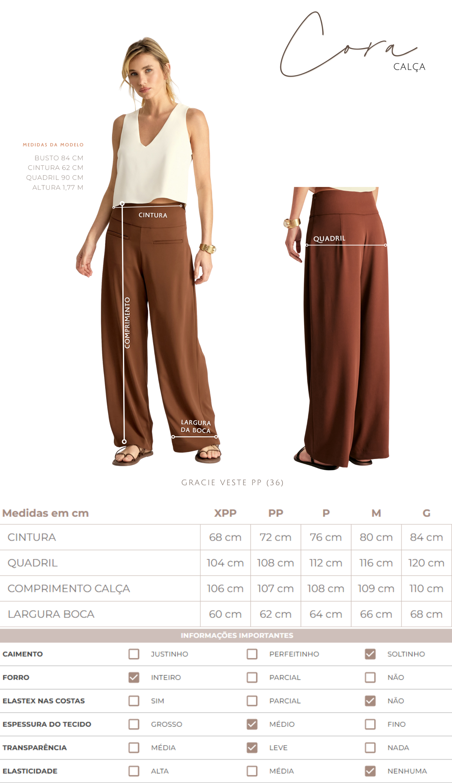 Calça Cora Marrom
