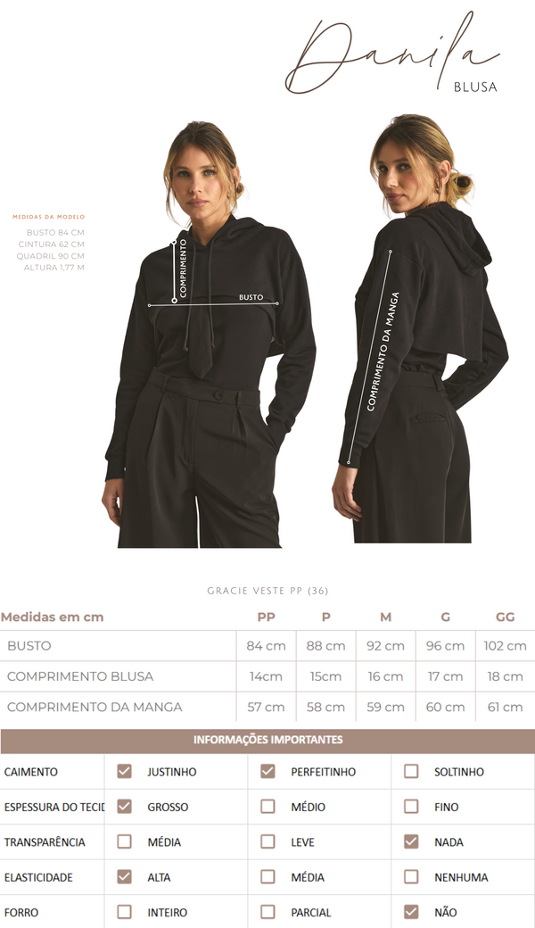 Blusa Cropped em Moletinho Danila | Laguna