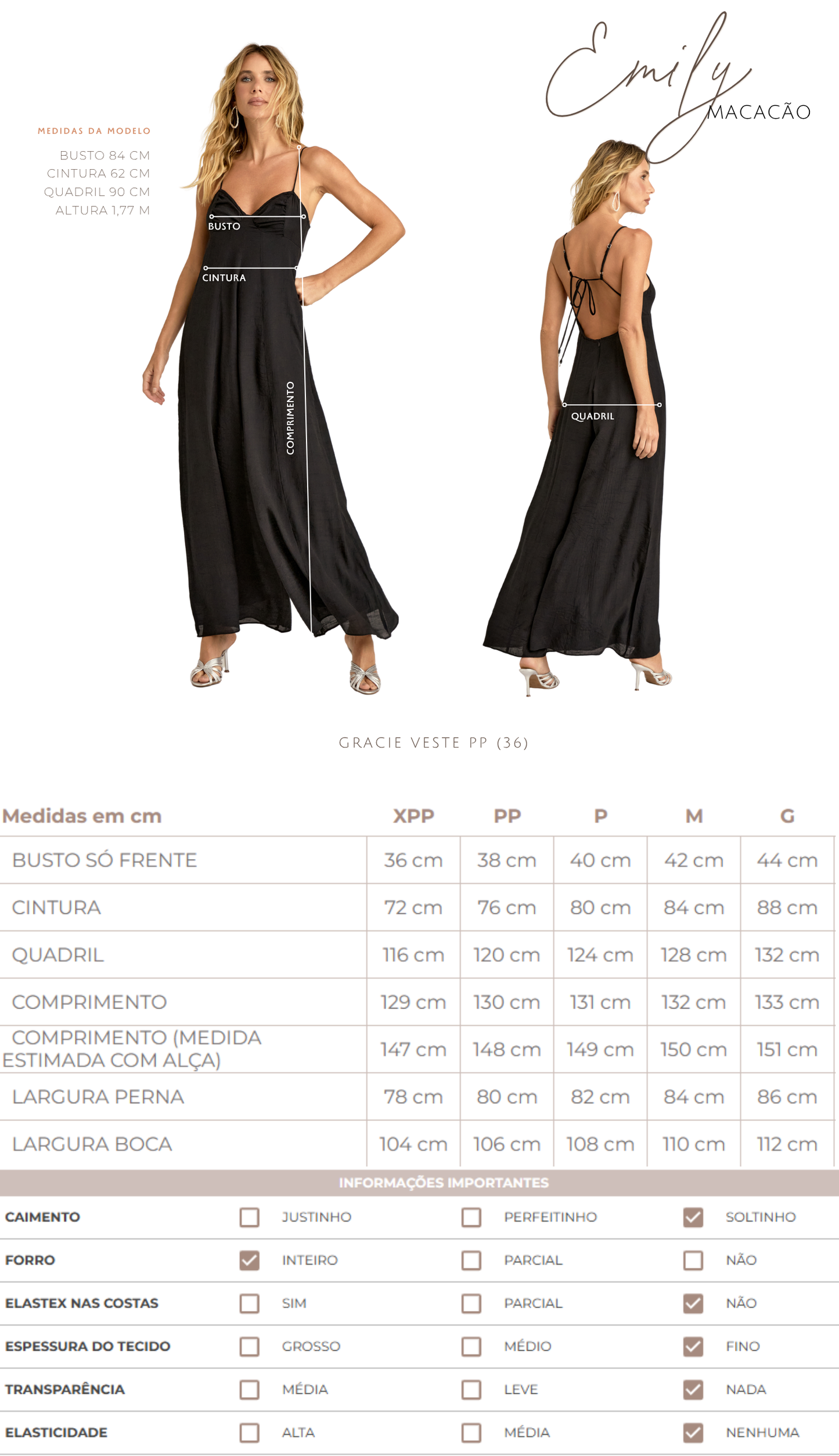 Macacão Amplo Poliviscose Emily | Laguna