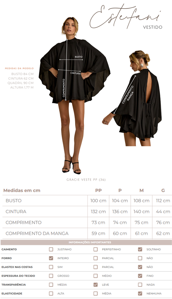 Vestido Curto Crepe Estefani | Laguna