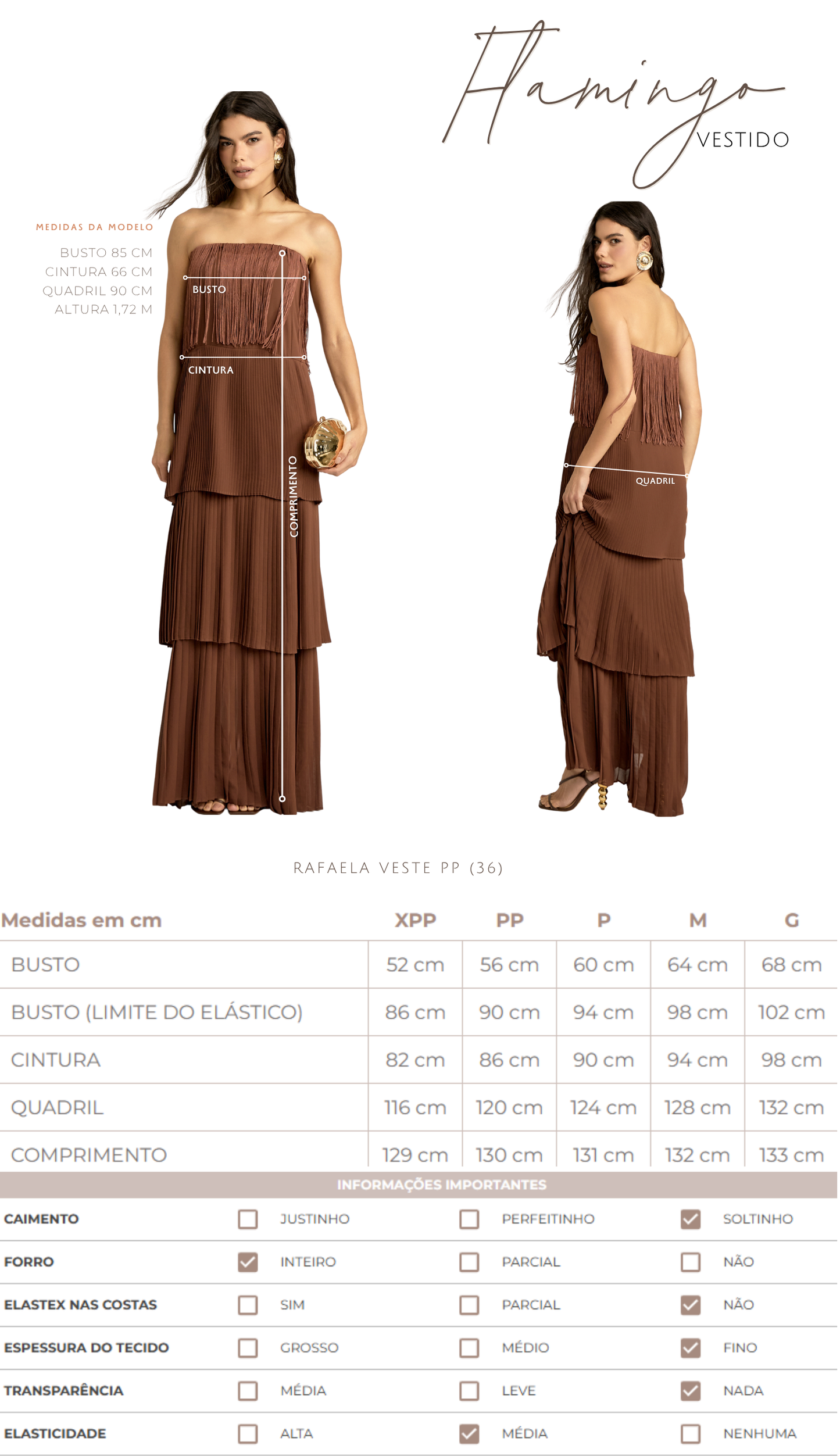 Vestido Longo Plissado Crepe Flamingo | Laguna