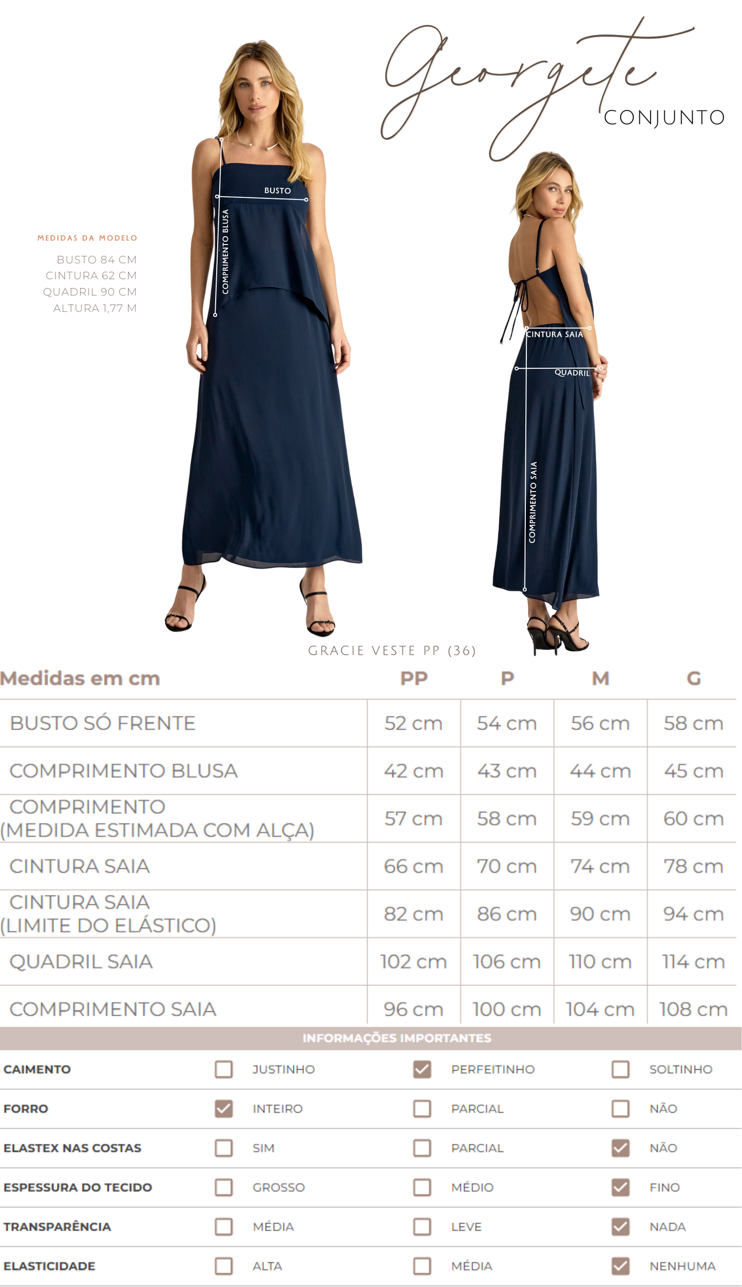 Conjunto Georgete Off White