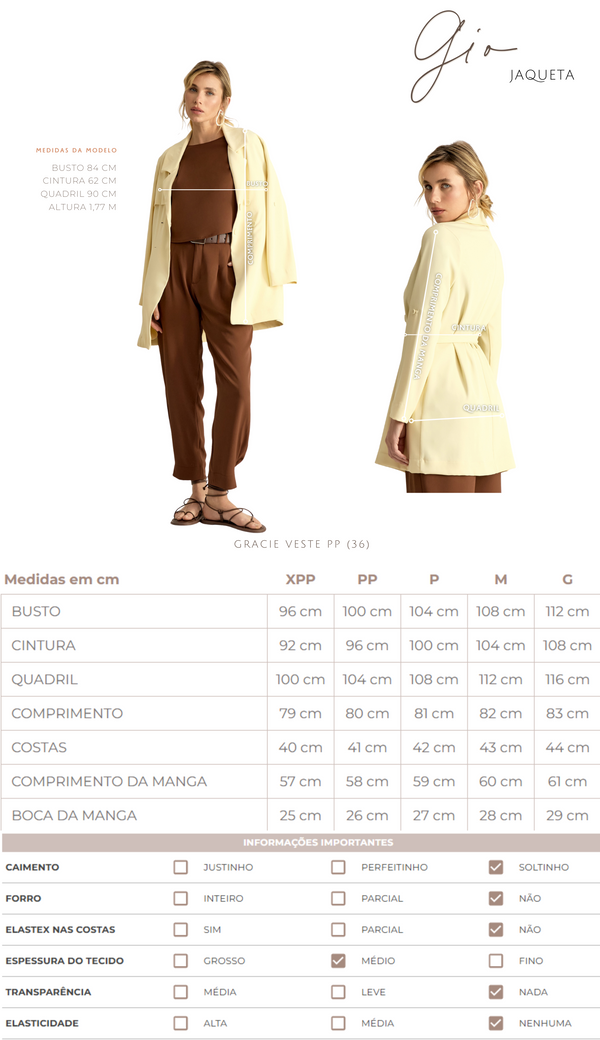 Casaco em Crepe de Alfaiataria Gio | Laguna 