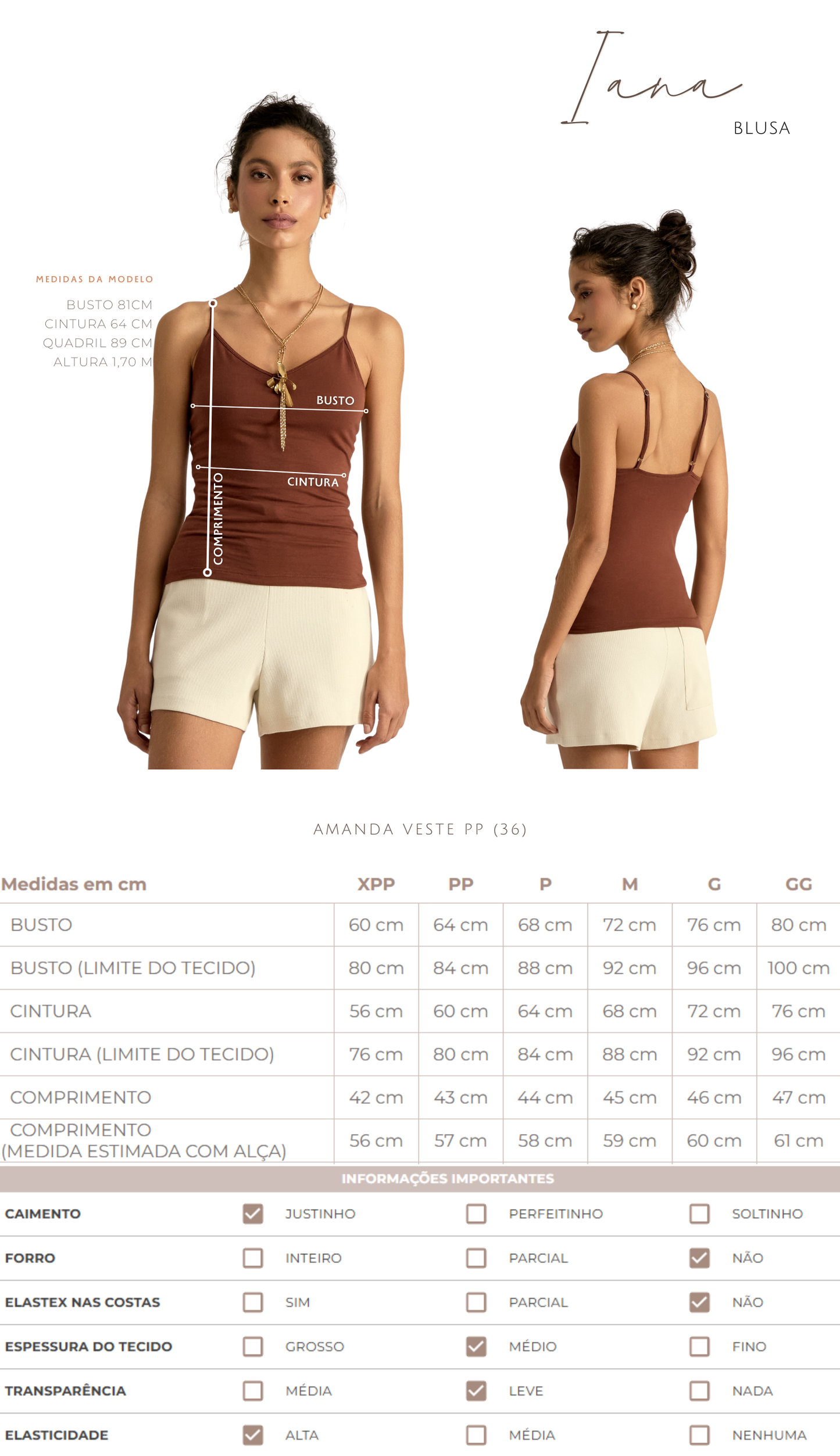 Blusa Iana Café