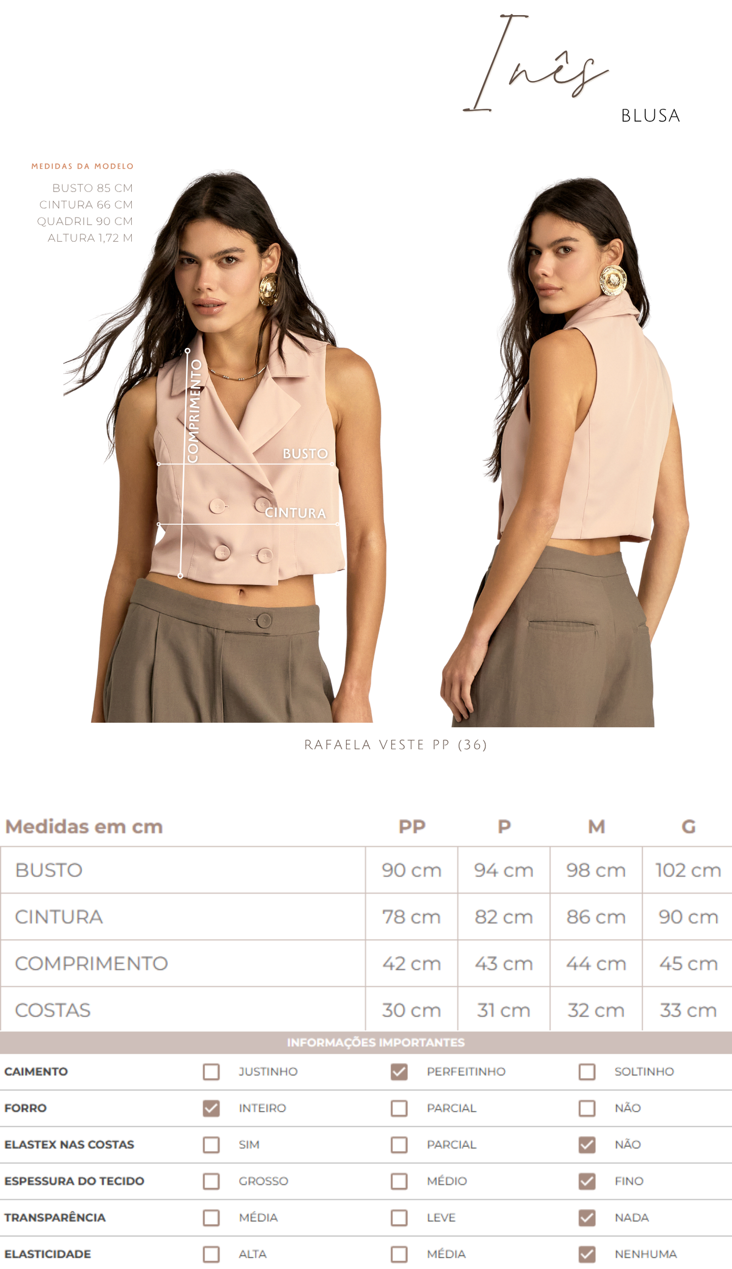 Colete Inês Natural