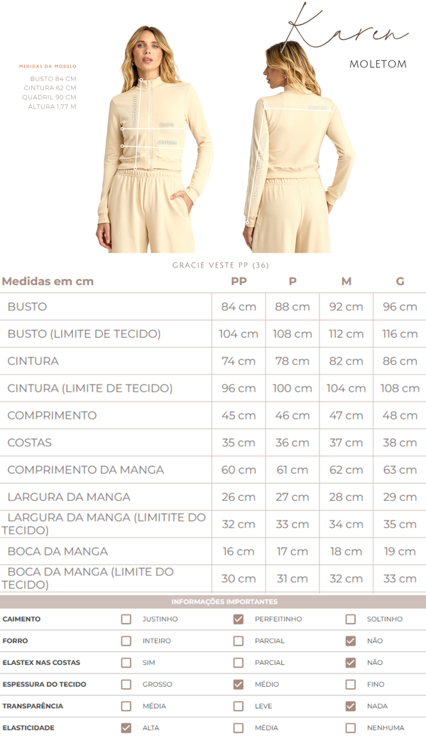 Jaqueta Cropped Moletom Karen | Laguna