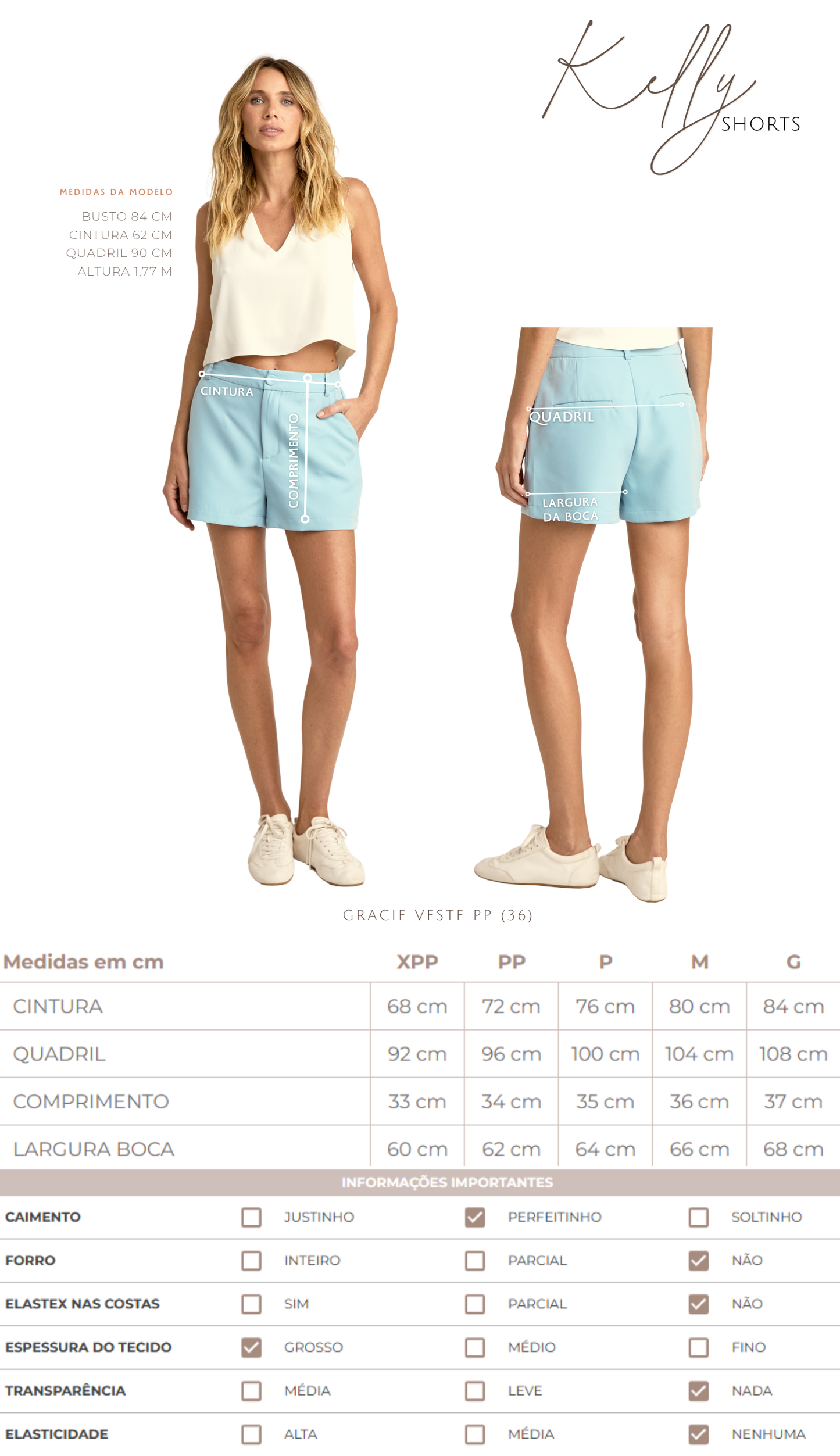 Shorts Crepe Alfaiataria Kelly | Laguna