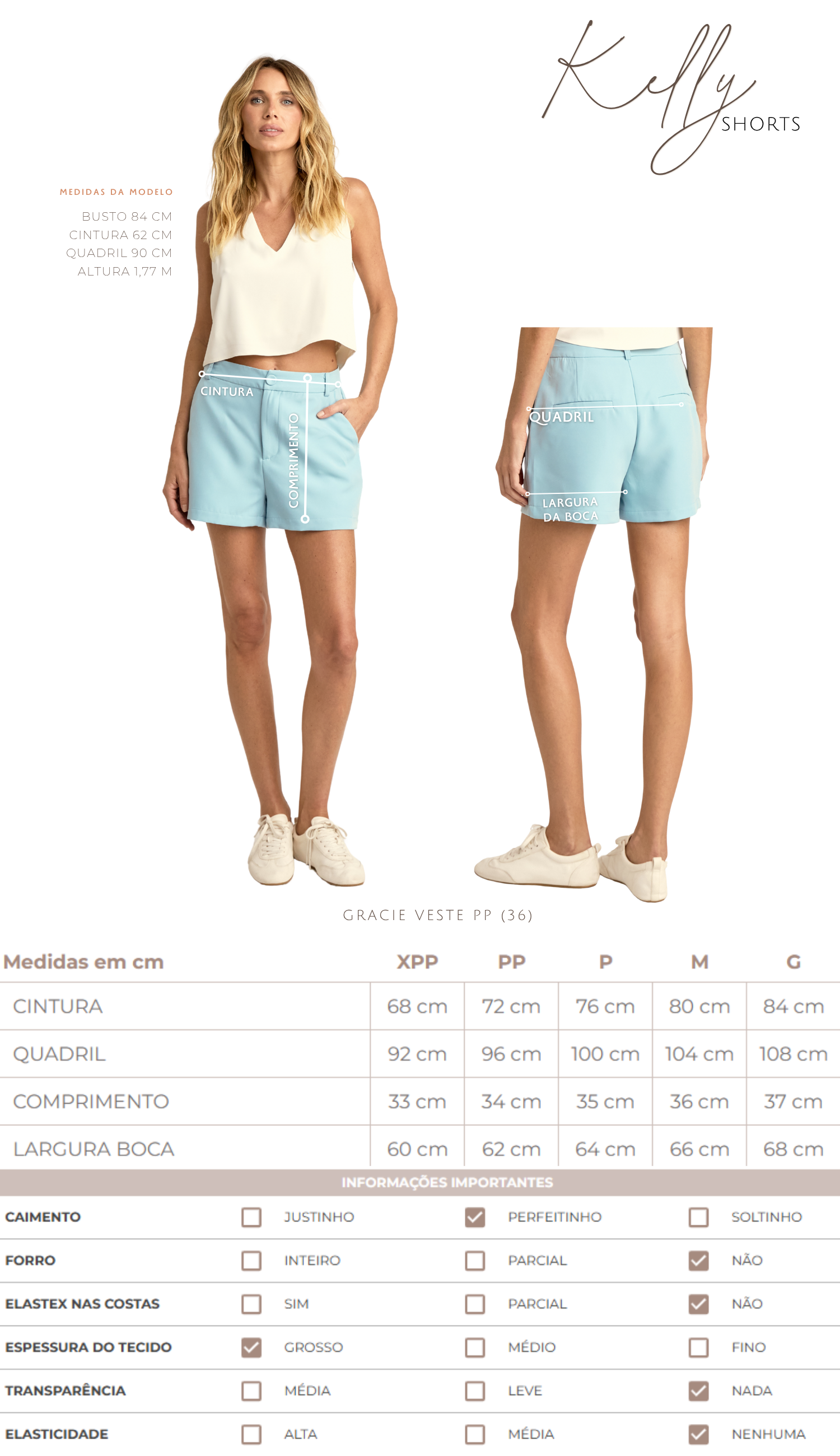 Shorts Crepe Alfaiataria Kelly | Laguna