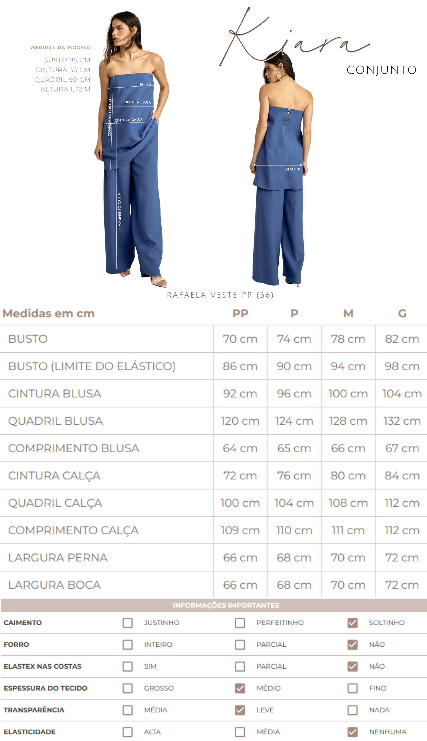 Conjunto Kiara Azul Aço