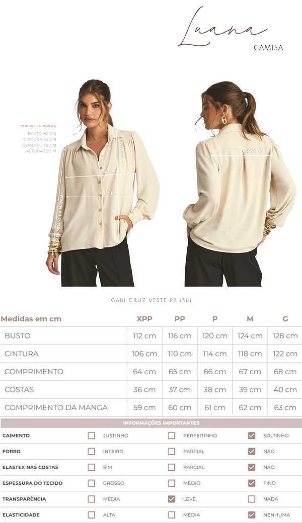 Camisa Crepe Texturizado Luana | Laguna
