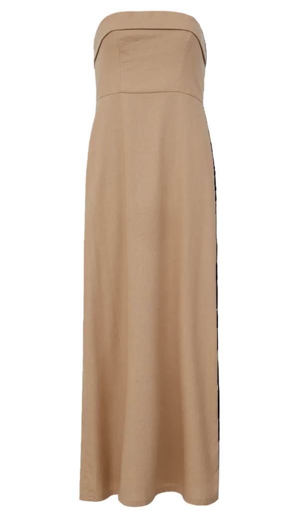 Vestido Longo em Linho Luma Caqui | Laguna