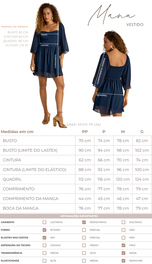 Vestido Curto Crepe Manu | Laguna