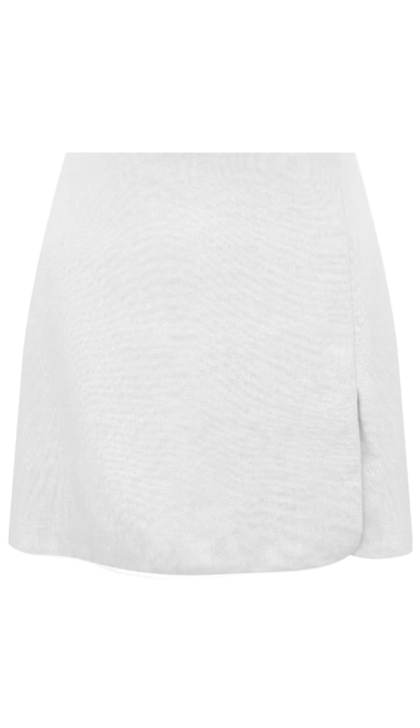 Shorts Saia Linho Mara Off White | Laguna