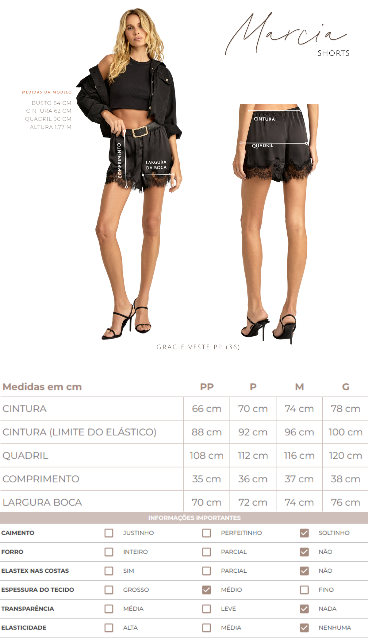 Shorts Marcia Cinza