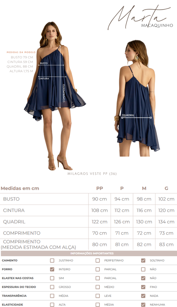 Macaquinho Crepe Chiffon Marta | Laguna