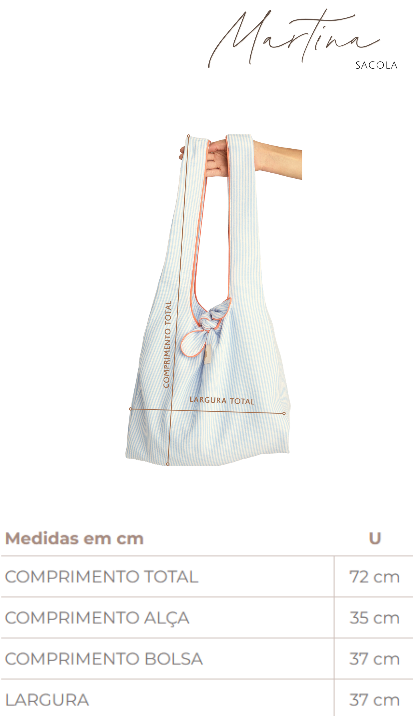 Bolsa Martina Listras Azul