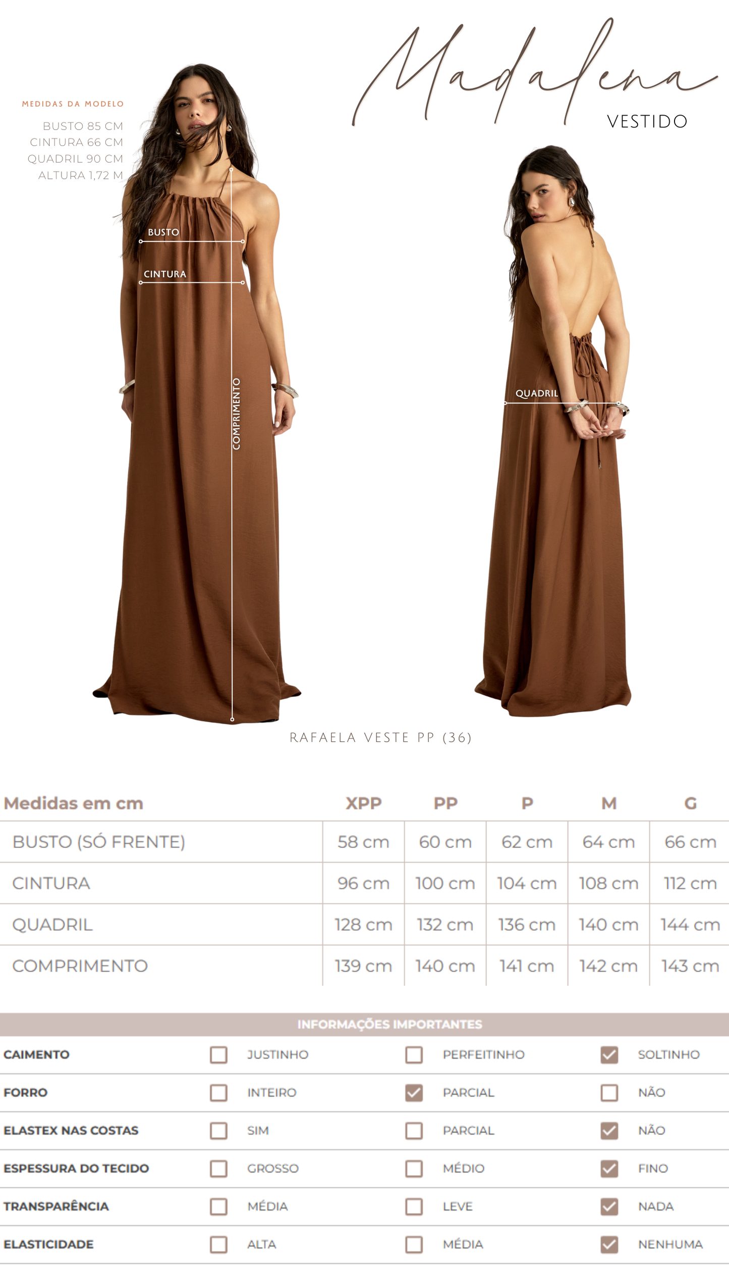 Vestido Madalena Café