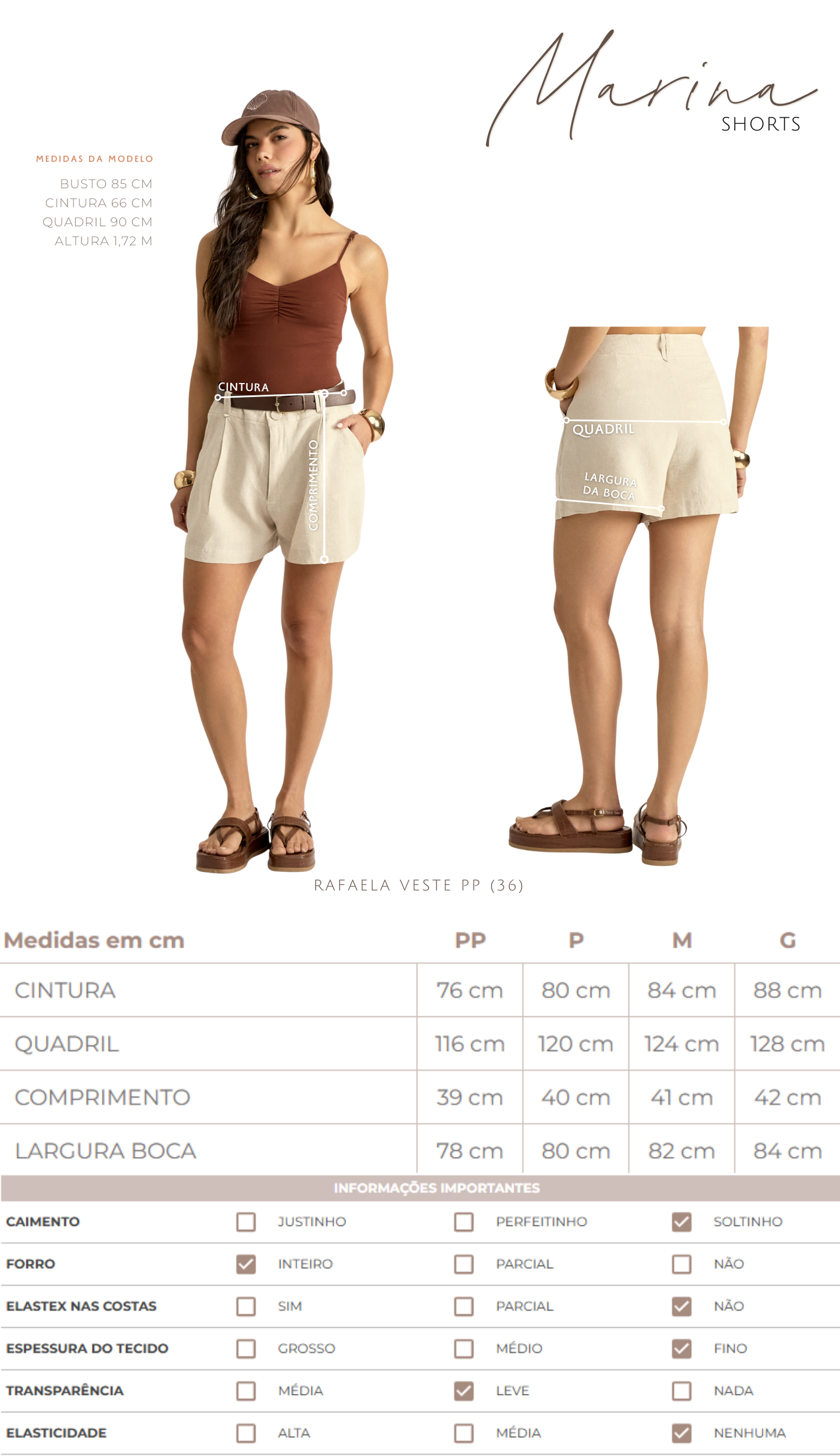 Shorts Marina Natural