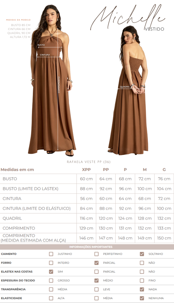 Vestido Longo Poliviscose Michelle | Laguna