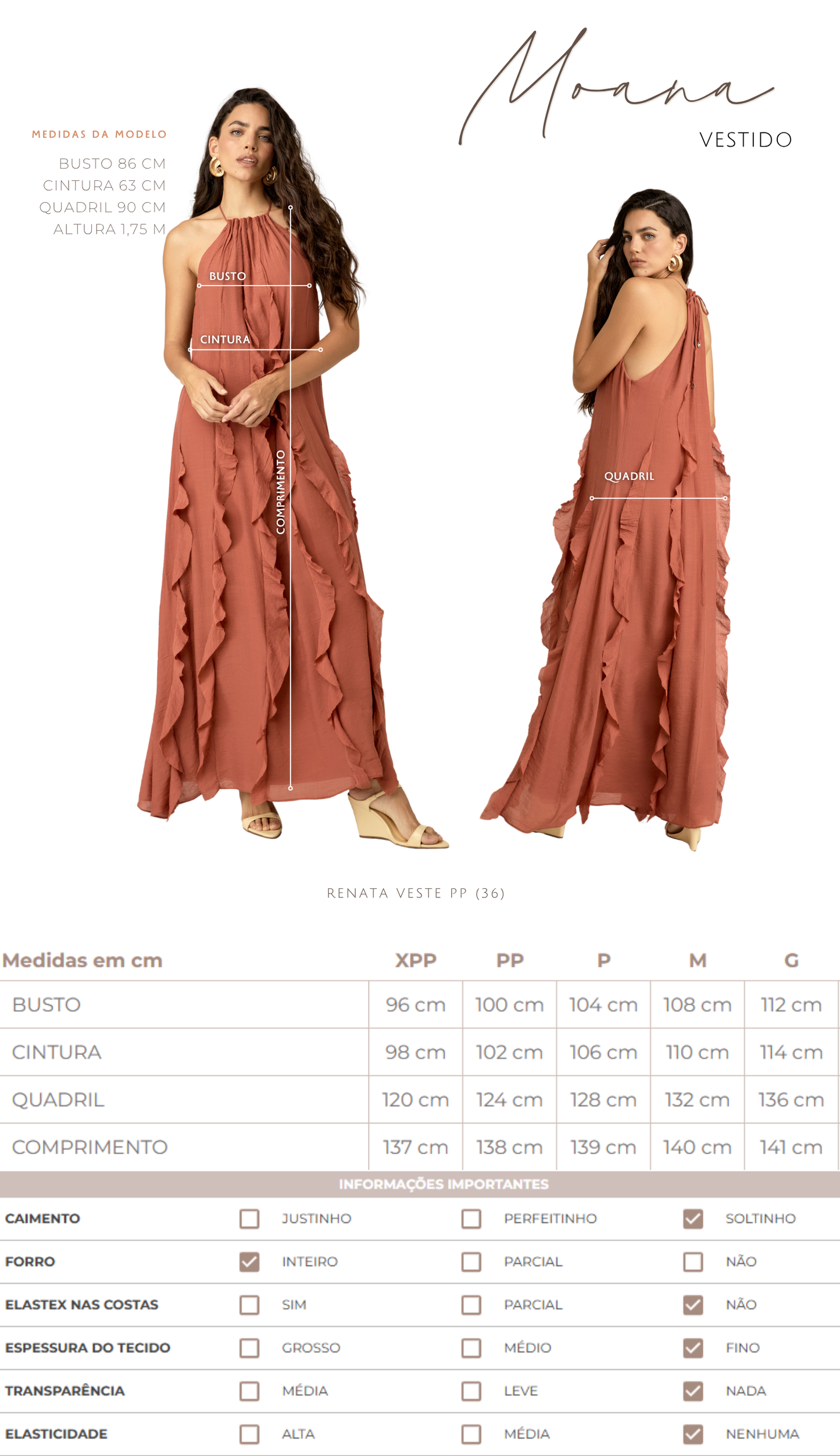 Vestido Longo Poliviscose Moana | Laguna