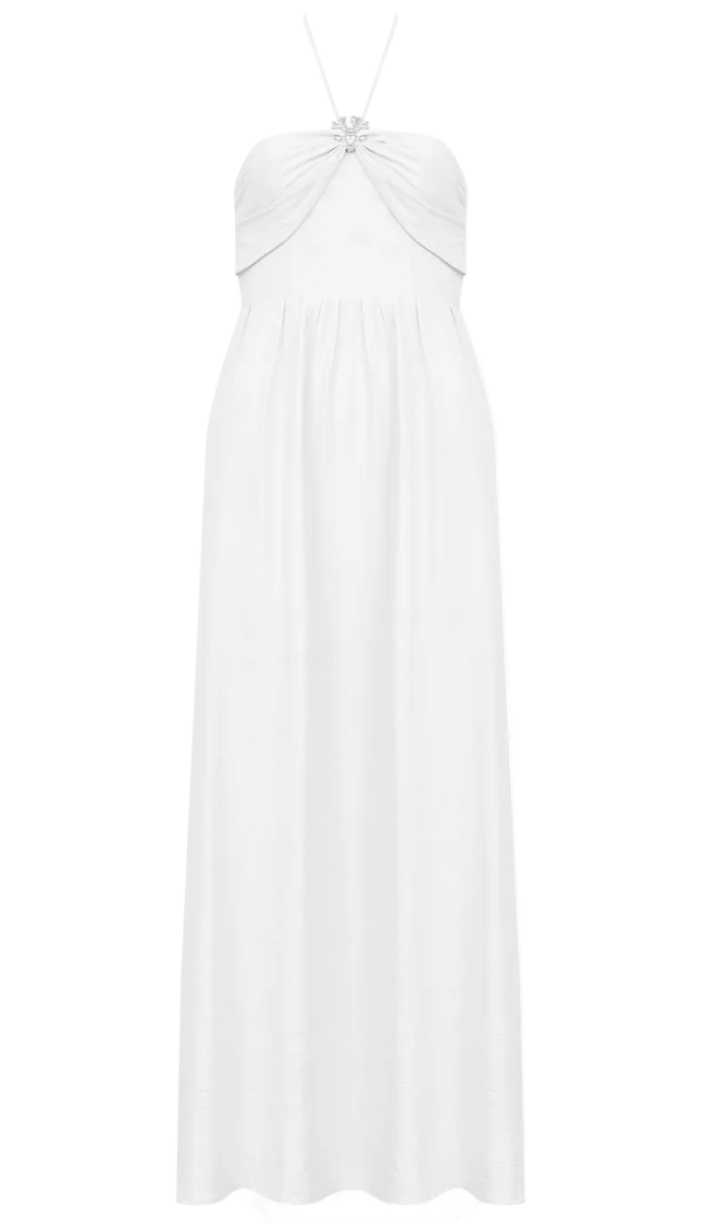 Vestido Longo Poliviscose Michelle Off White | Laguna