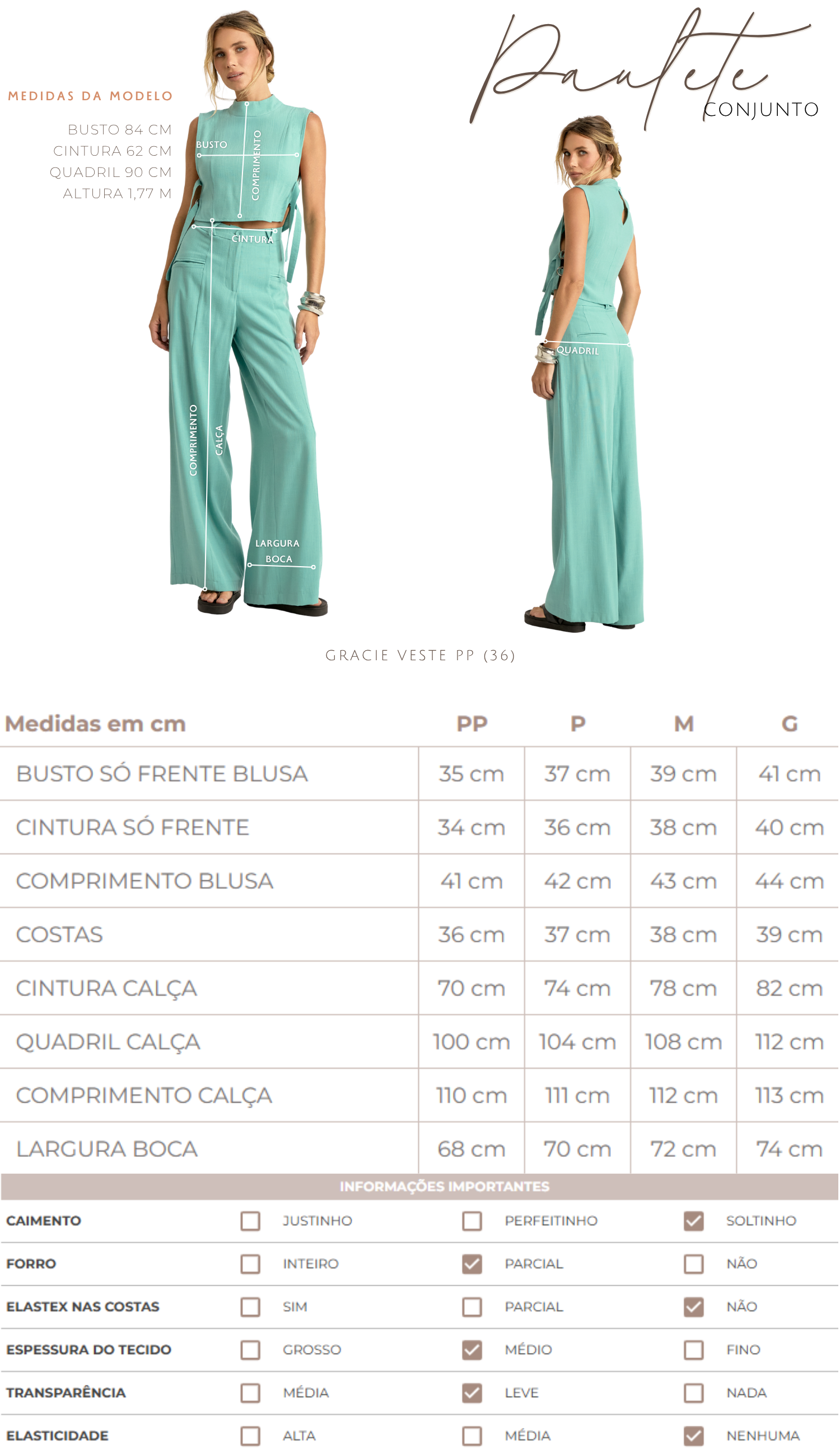 Conjunto Blusa e Calça Linho Paulete | Laguna