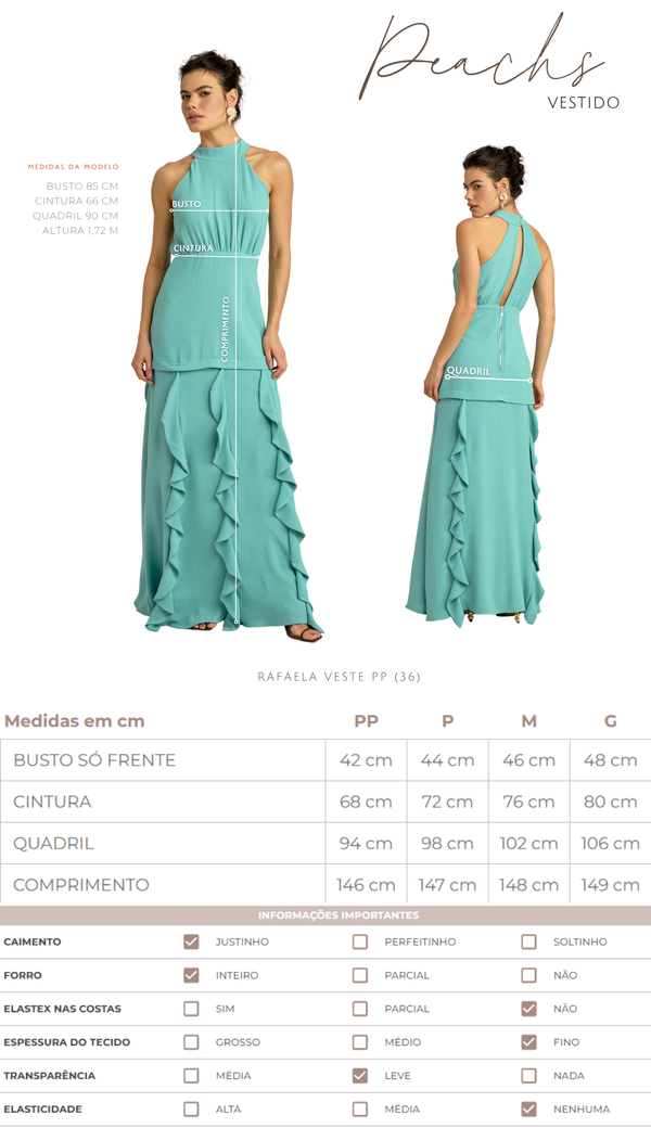 Vestido Festa Longo Crepe Texturizado Peaches | Laguna