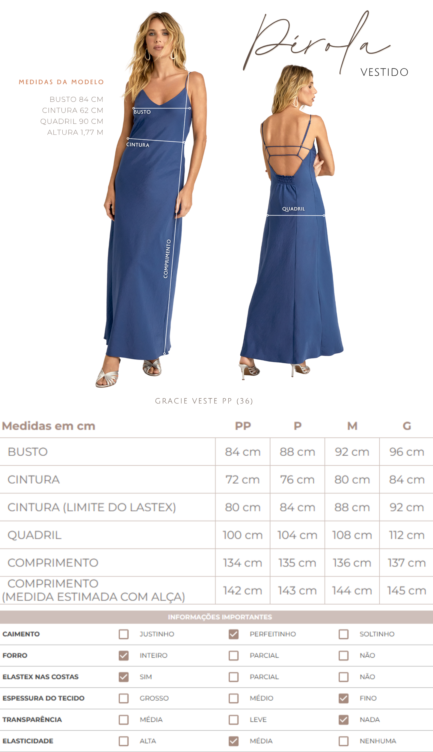 Vestido Longo Slip Dress Acetinado Pérola | Laguna