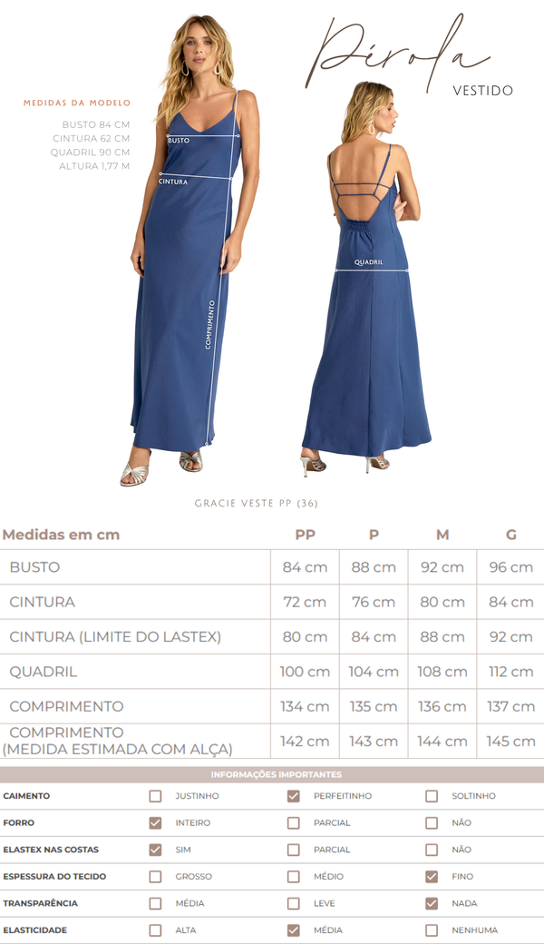Vestido Longo Slip Dress Acetinado Pérola | Laguna