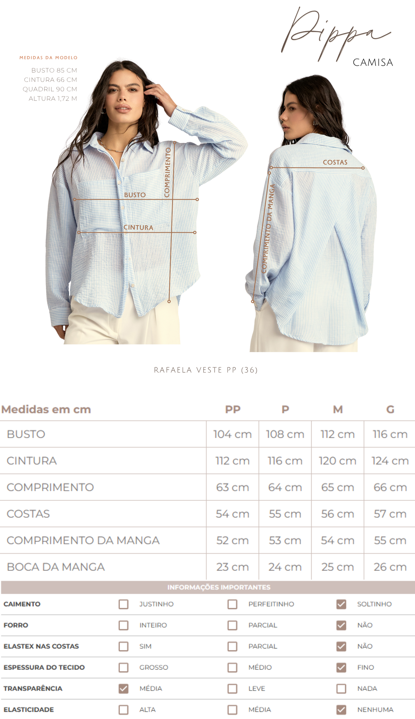 Camisa Pippa Caqui