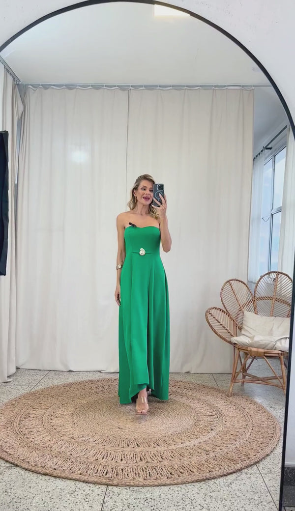 Vestido Longo Crepe de Alfaiataria Márcia | Laguna