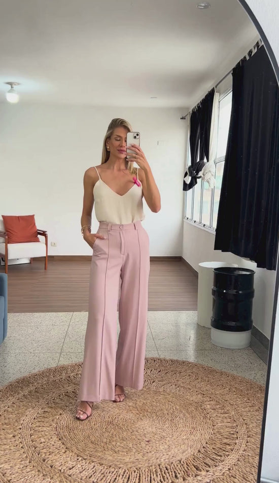 Calça Pantalona Crepe Alfaiataria Carmen | Laguna