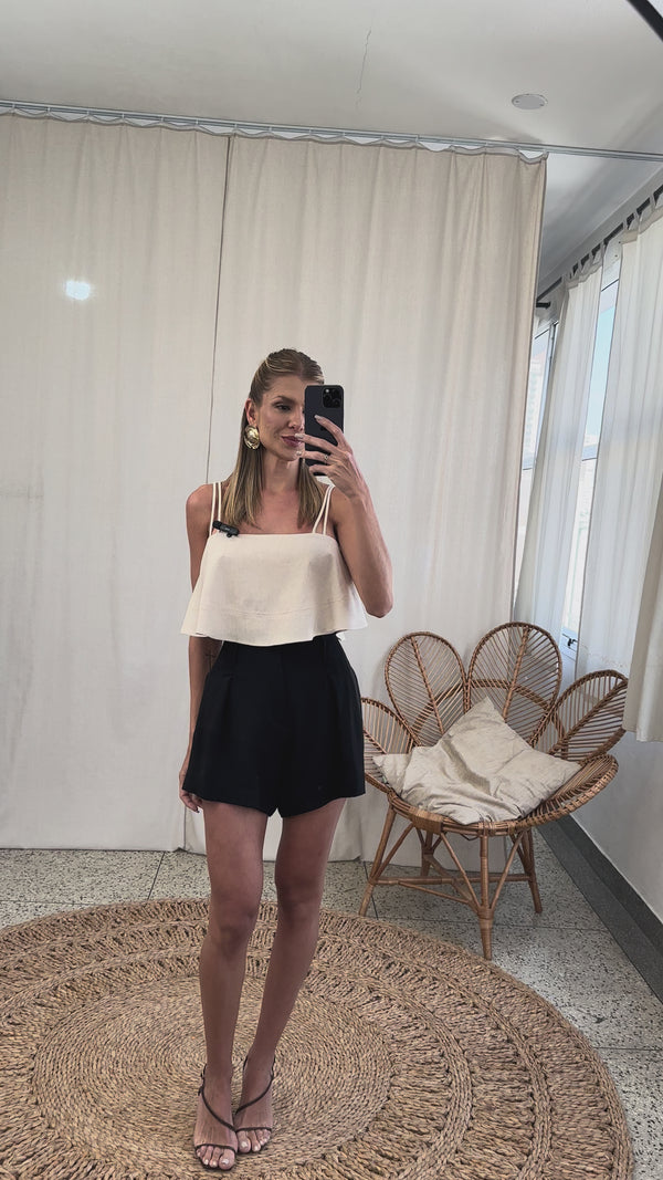 Blusa Cropped Linho Rita | Laguna