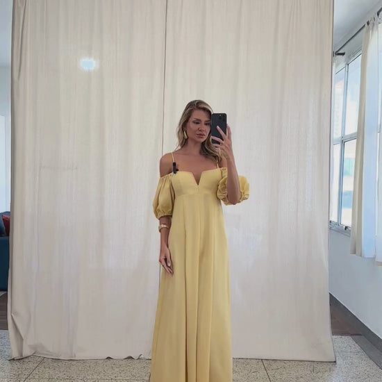 Vestido Festa Longo Linho Payton | Laguna