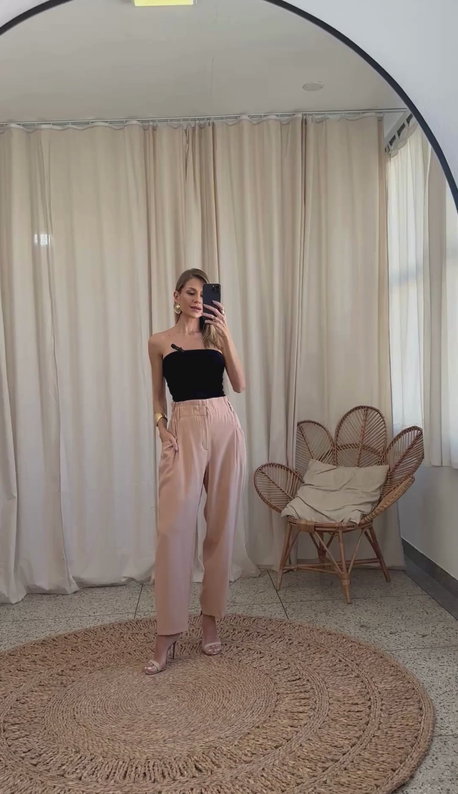 Calça Clochard Alfaiataria Textura Lili | Laguna