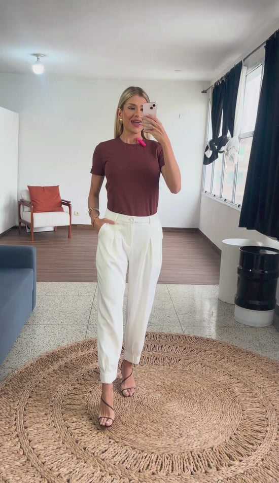 Calça Carrot Crepe Alfaiataria Clarissa | Laguna