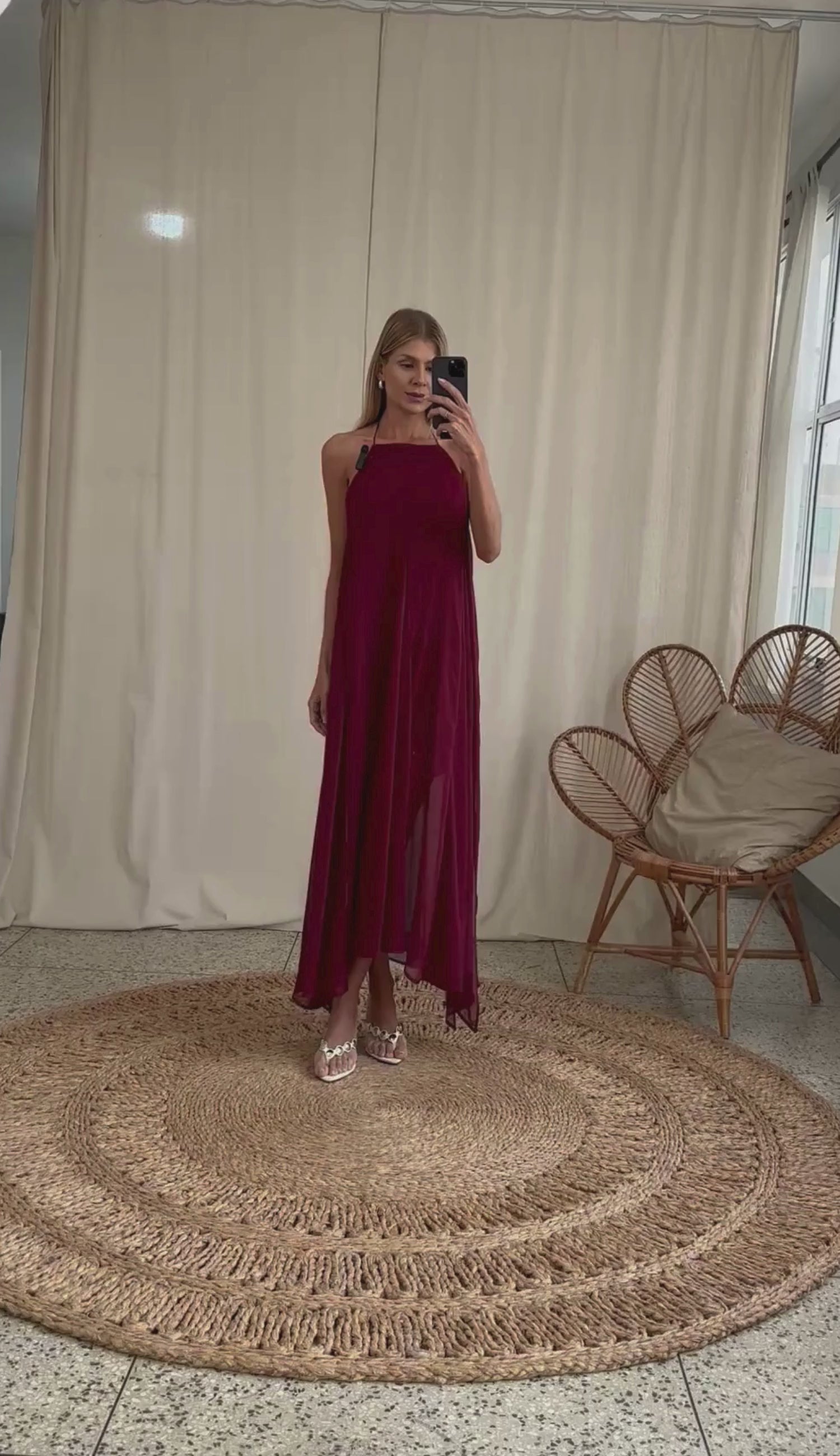 Vestido Longuete Crepe Chiffon Laís | Laguna