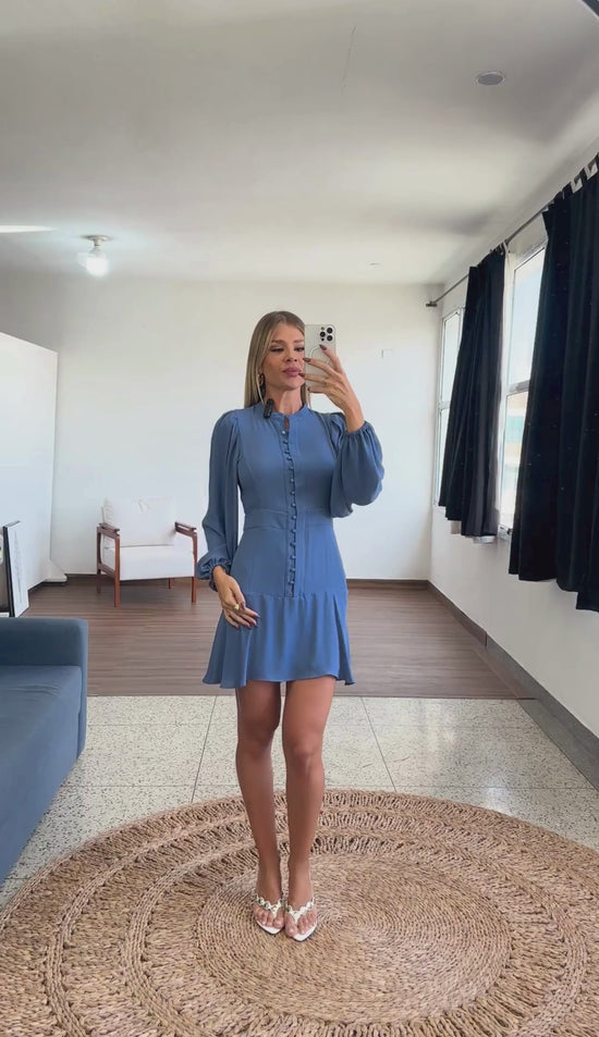 Vestido Curto Crepe Verbena | Laguna