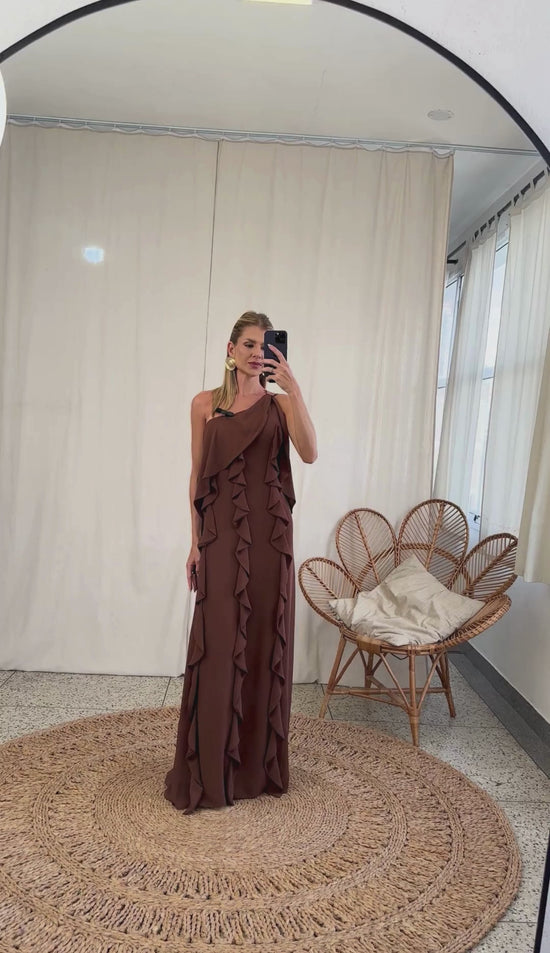 Vestido Festa Longo Crepe Amor | Laguna