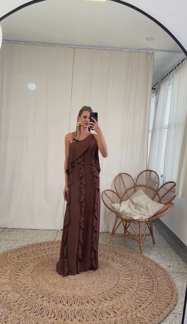 Vestido Festa Longo Crepe Amor | Laguna