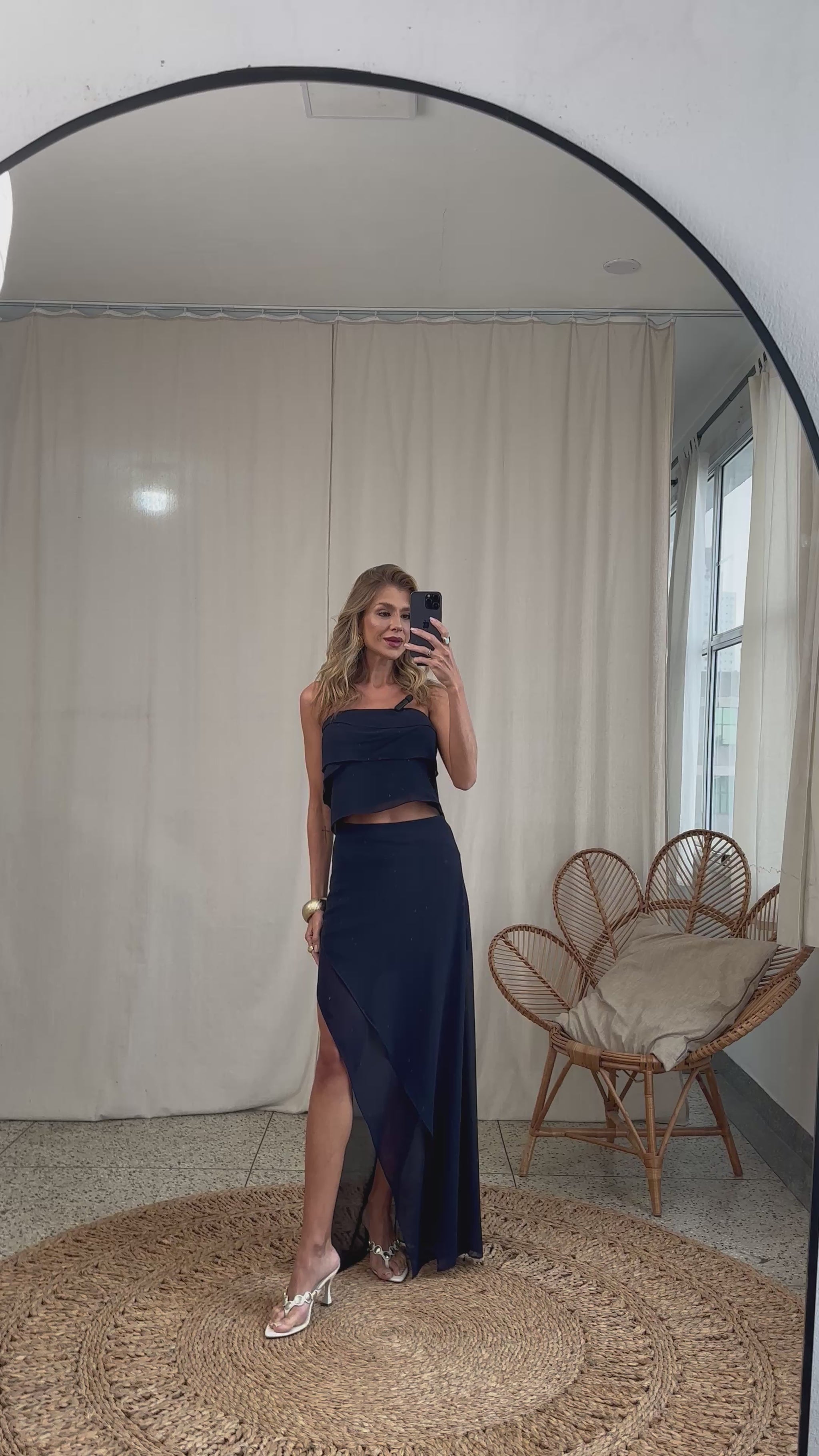 Conjunto Longo Festa Crepe Brianna | Laguna